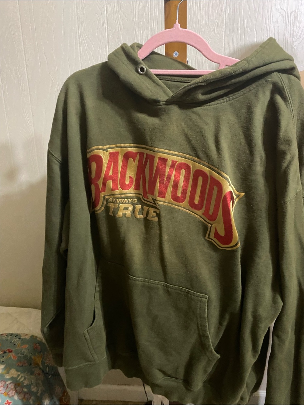 Backwoods Always True Hoodie Green Pullover Sweatshirt